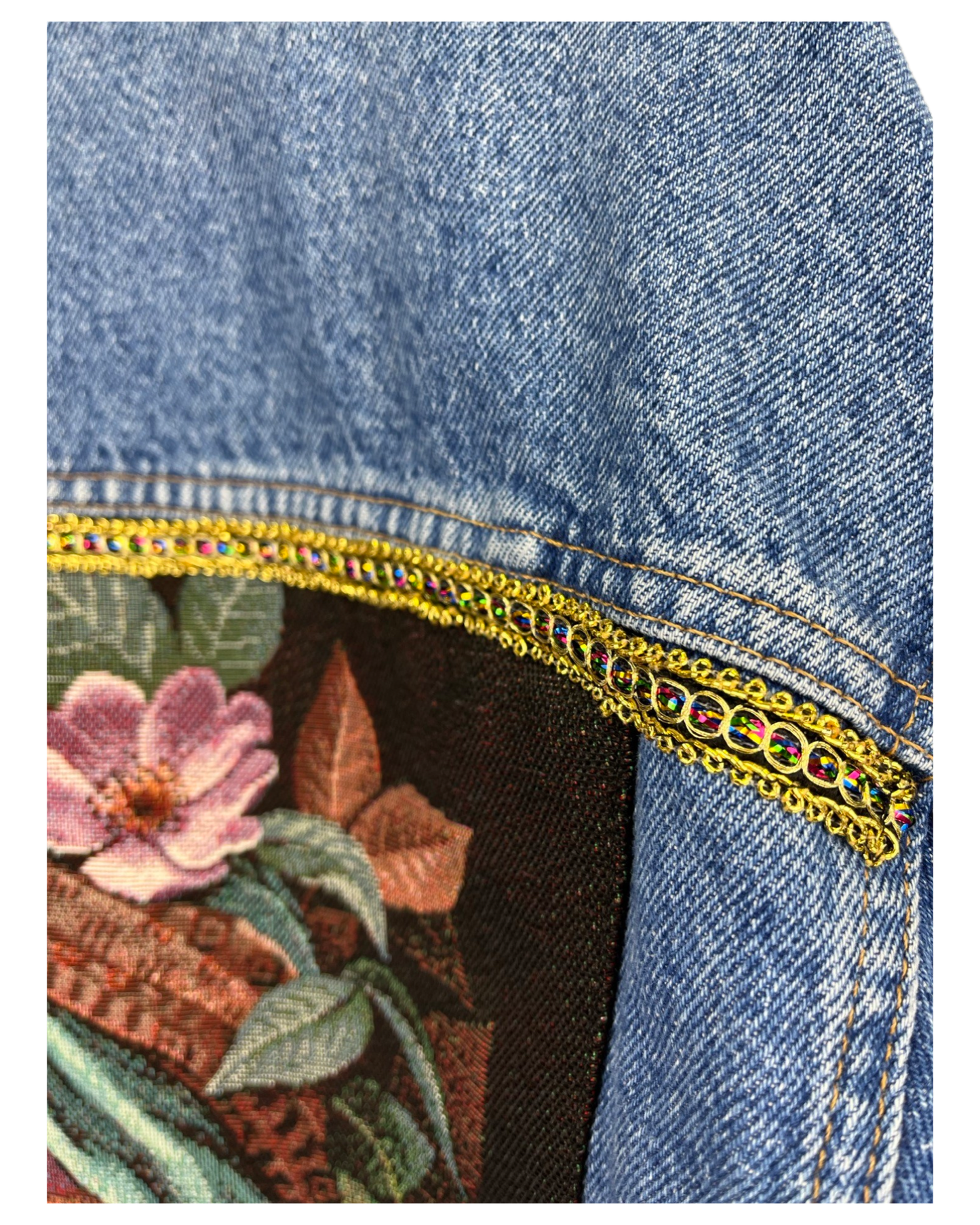 Veste en Jean Vintage Orchidée