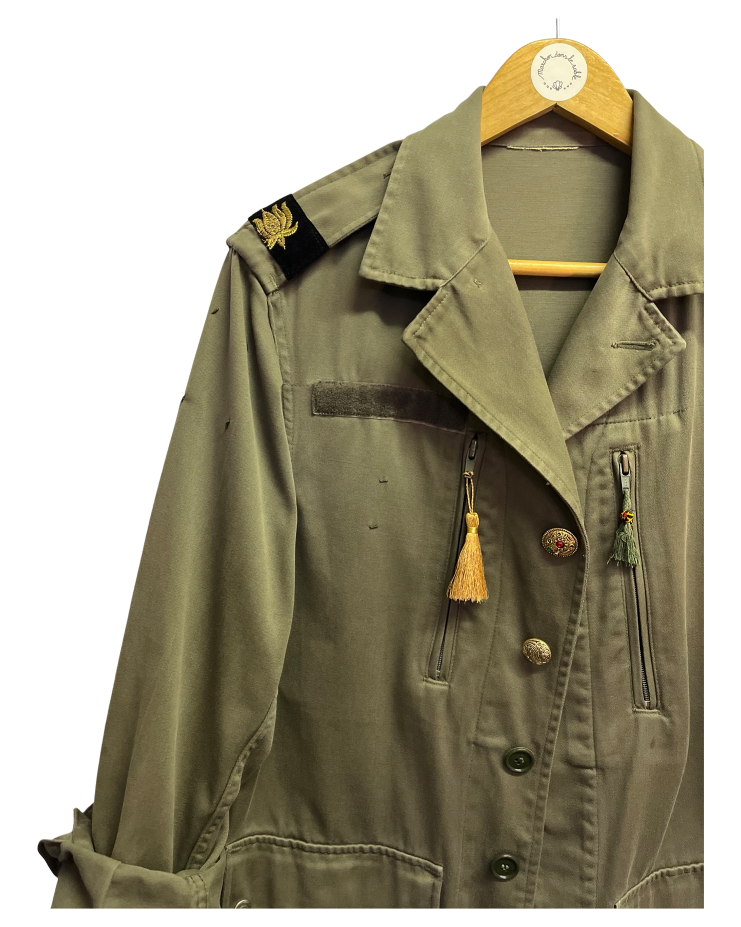 Chaqueta militar encerada