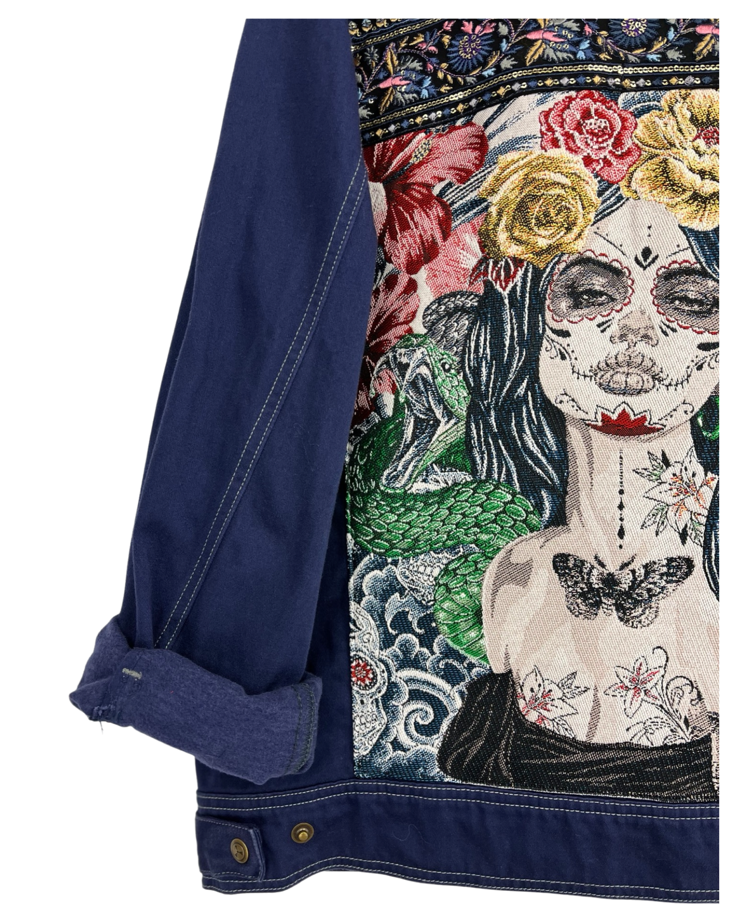 Vintage Dia de Muertos Denim Jacket