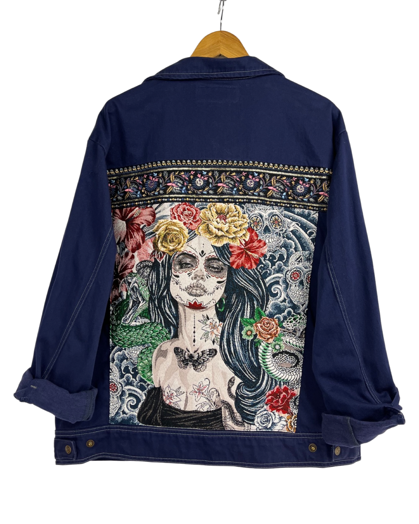 Vintage Dia de Muertos Denim Jacket