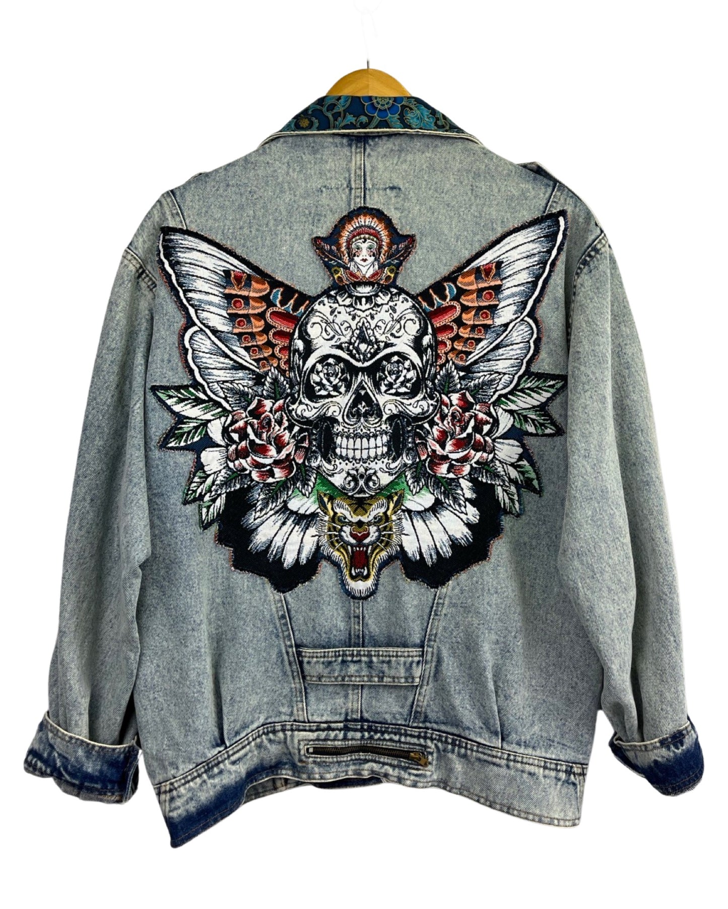 Veste en Jean Vintage Skull Rock