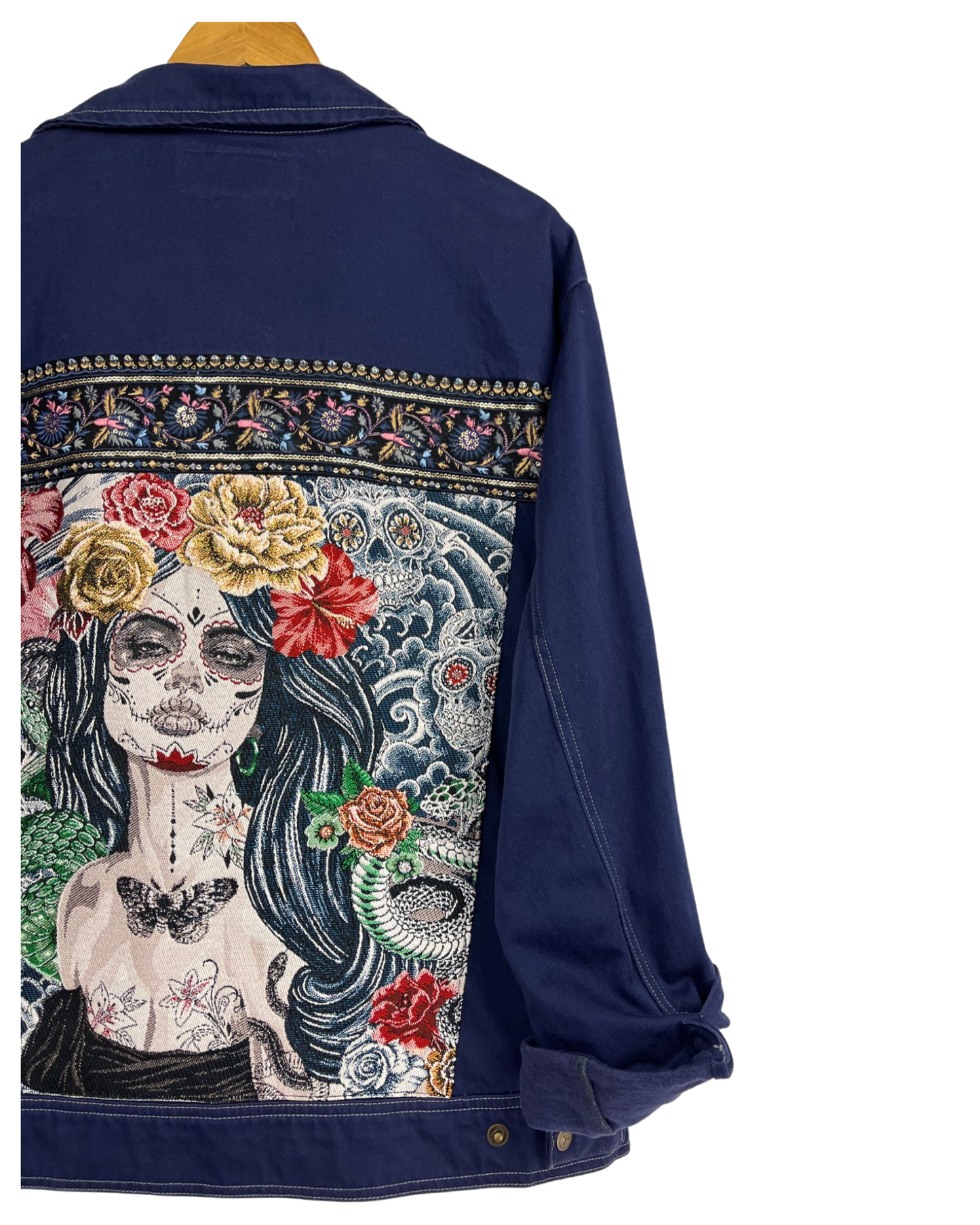 Vintage Dia de Muertos Denim Jacket